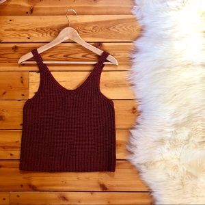 Moon & Madison Sweater Tank in Maroon
